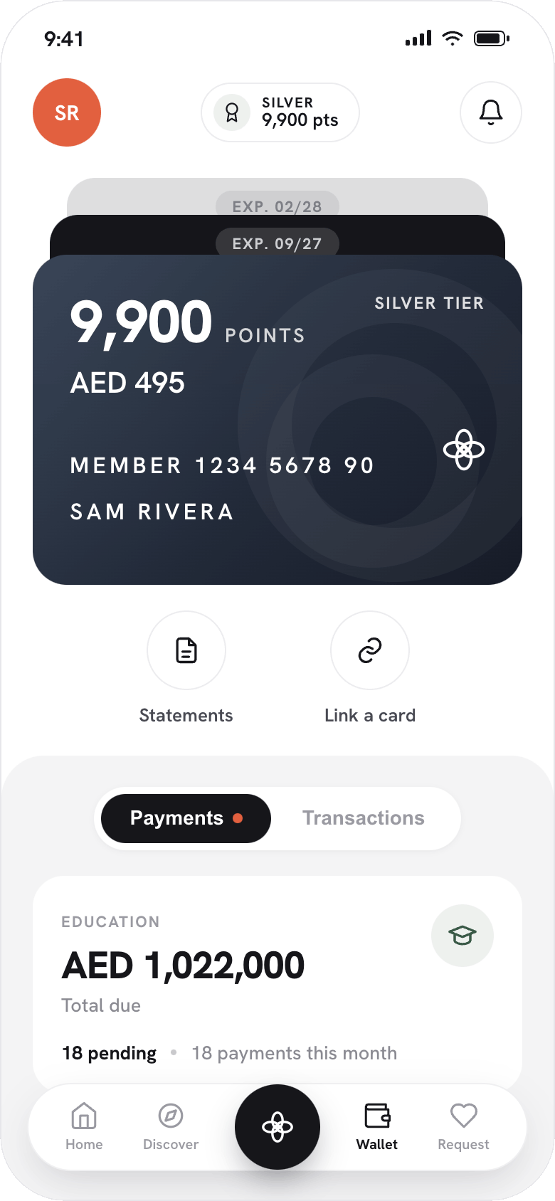 Wallet, points and payments