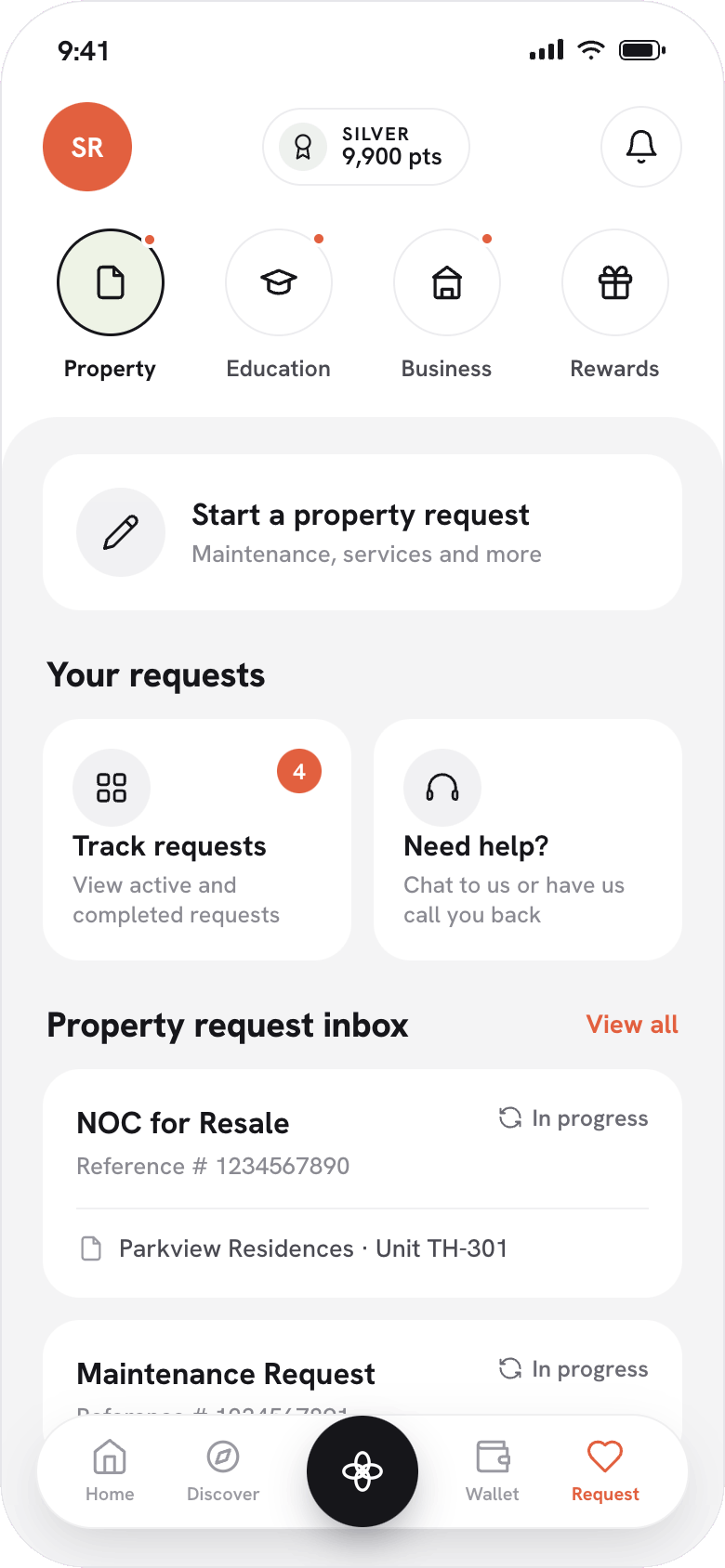 Property requests and tracking